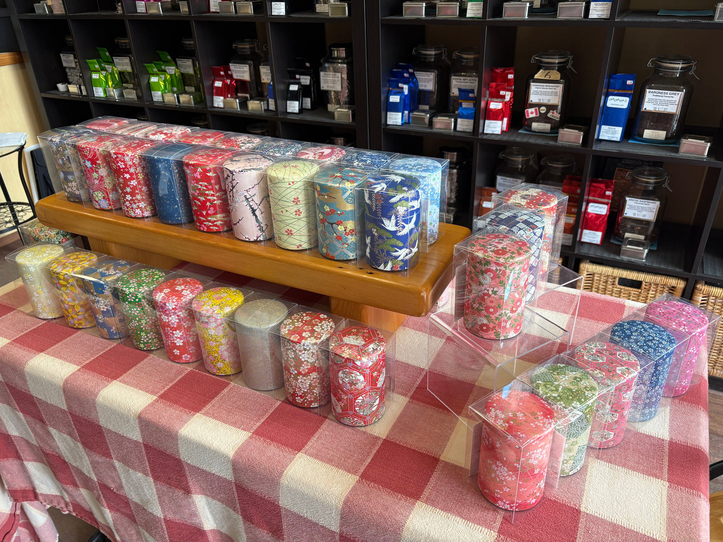 KOTODO Yuzen-Washi Tin Tea Canister